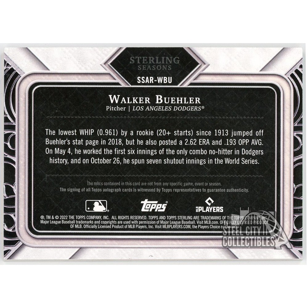 その他 WALKER BUEHLER 2021 TOPPS auto 2021 Topps Update Walker Buehler All-Star Stitches AUTO Red