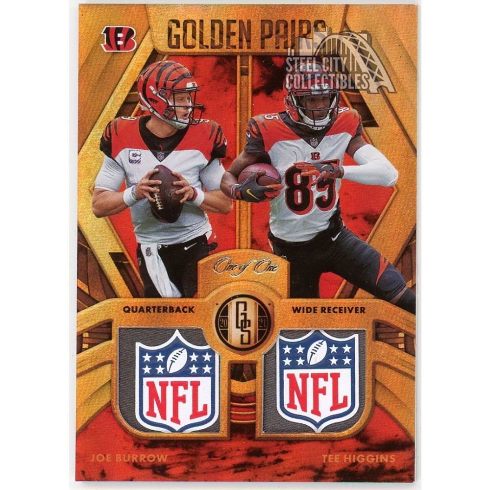 Joe Burrow Tee Higgins 2021 Panini Gold Standard Golden Pairs Dual