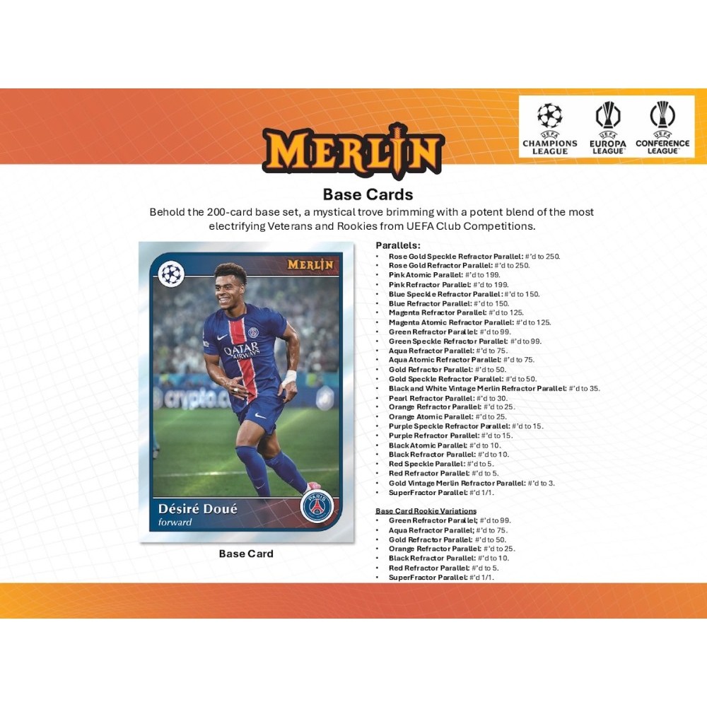 2024-25 Topps UEFA Club Competitions Merlin Chrome Soccer Hobby 12