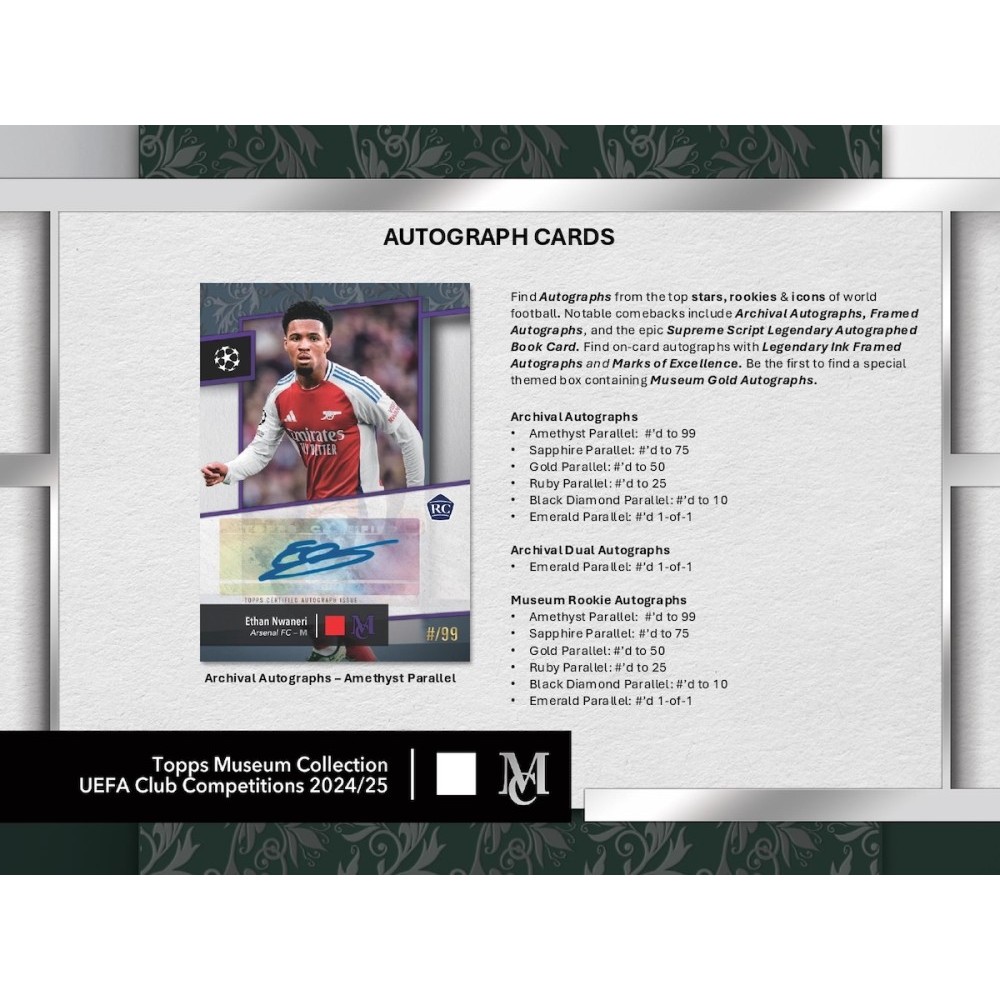 2024-25 Topps UEFA Club Competitions Museum Collection Soccer