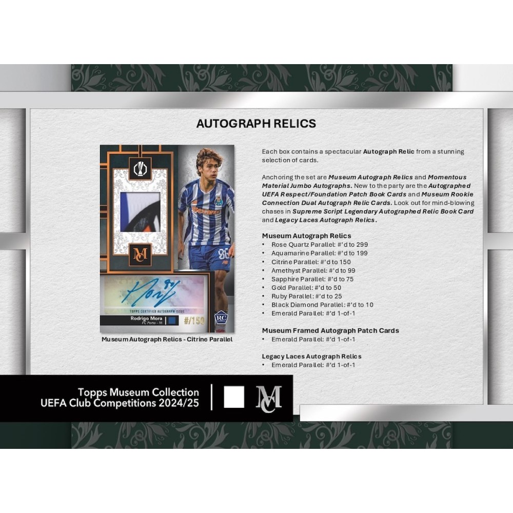 2024-25 Topps UEFA Club Competitions Museum Collection Soccer