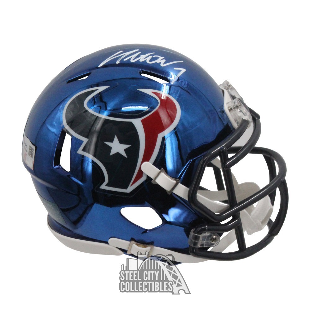 CJ Stroud Autographed Houston Chrome Mini Football Helmet Fanatics