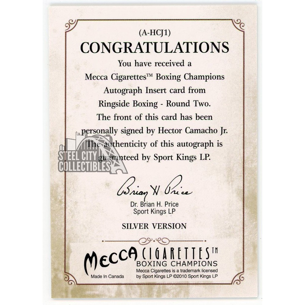 Hector Camacho Jr 2010 Ringside Round 2 Boxing Autograph Card #A