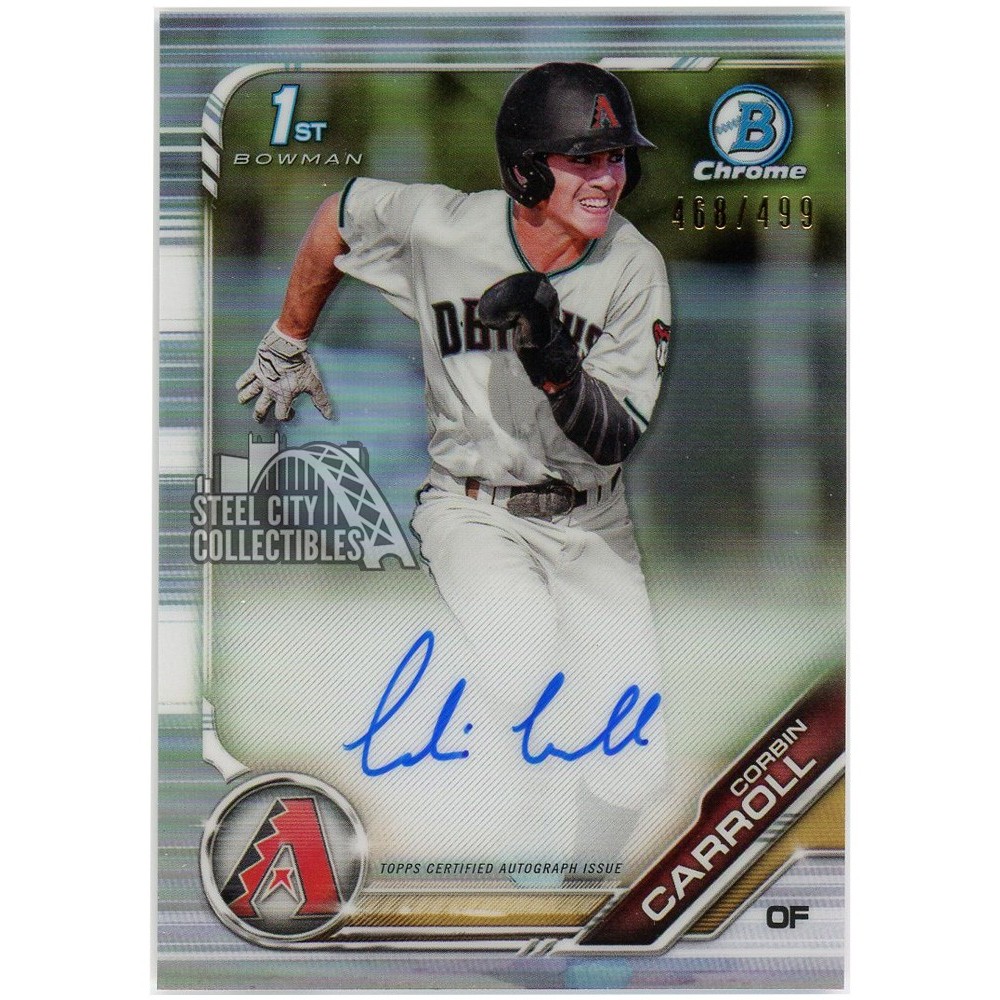 Corbin Carroll 2019 Bowman Draft Chrome 1st Refractor Autograph