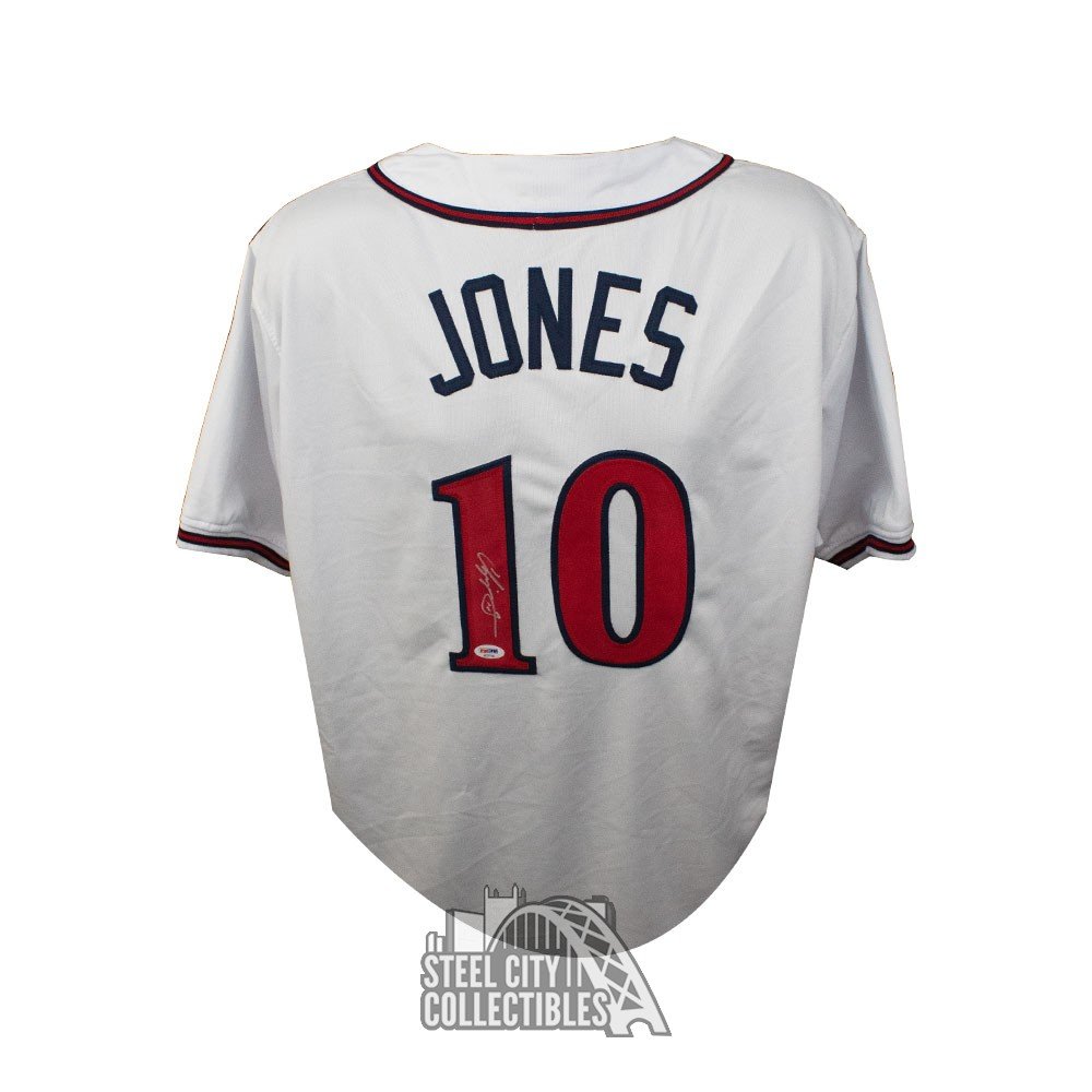 Chipper Jones Autographed Atlanta Custom White Baseball Jersey - PSA/DNA COA