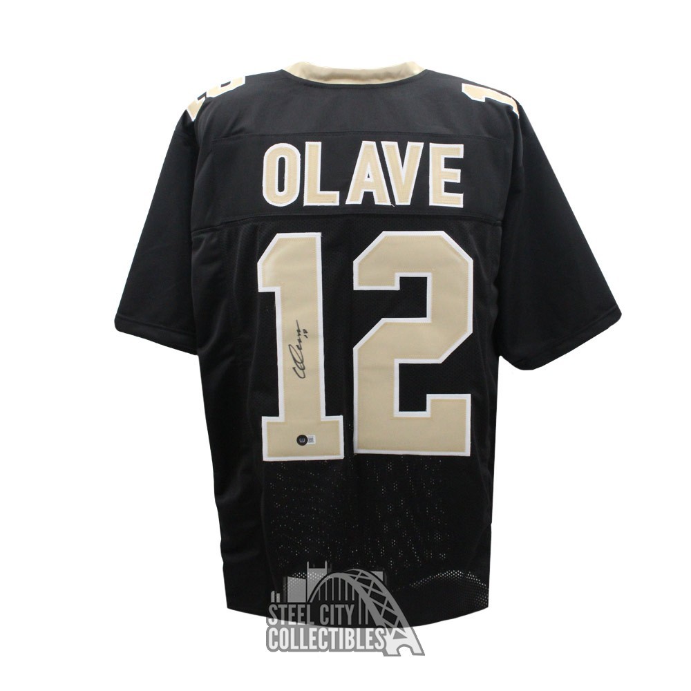 Chris Olave Autographed New Orleans Custom Black Football Jersey BAS