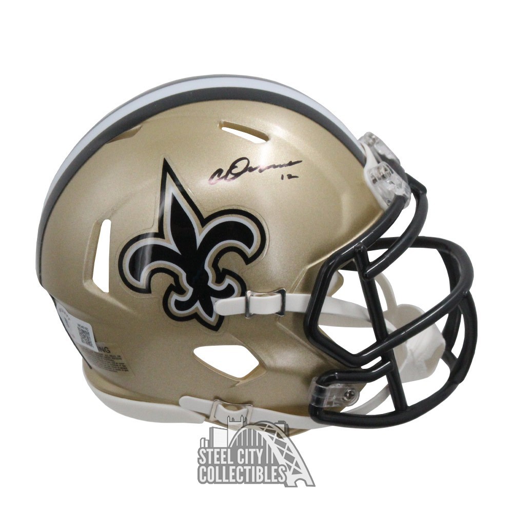 Chris Olave Autographed New Orleans Speed Mini Football Helmet BAS