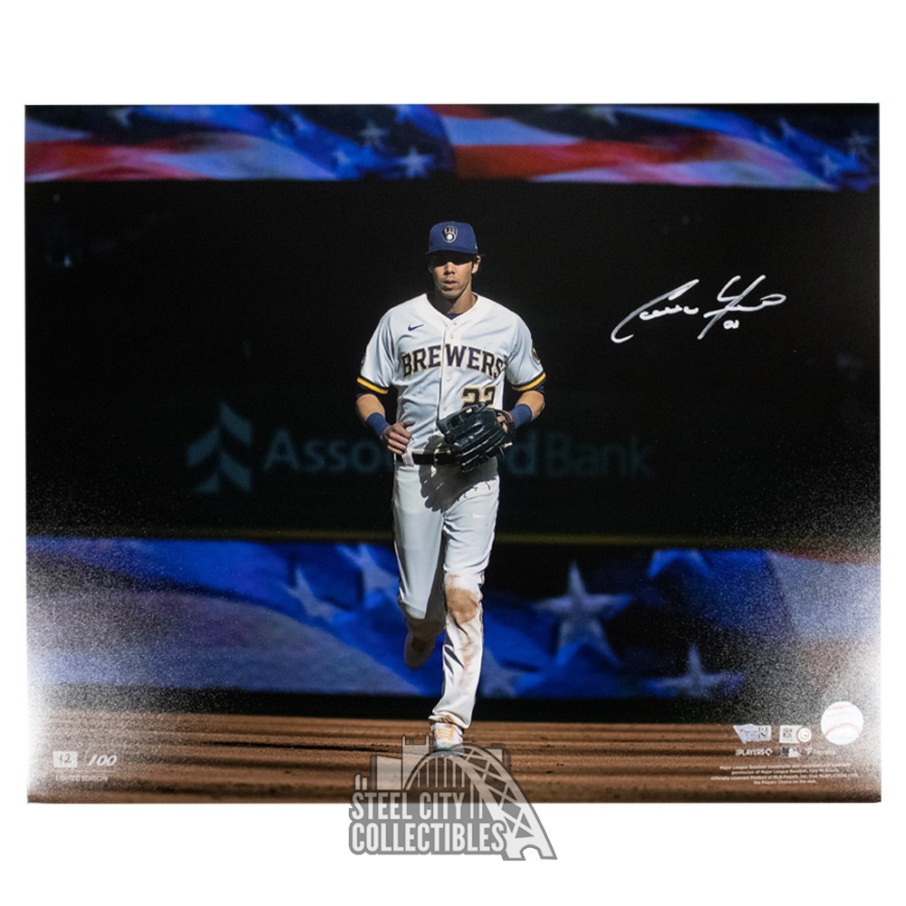christian yelich pinstripe jersey