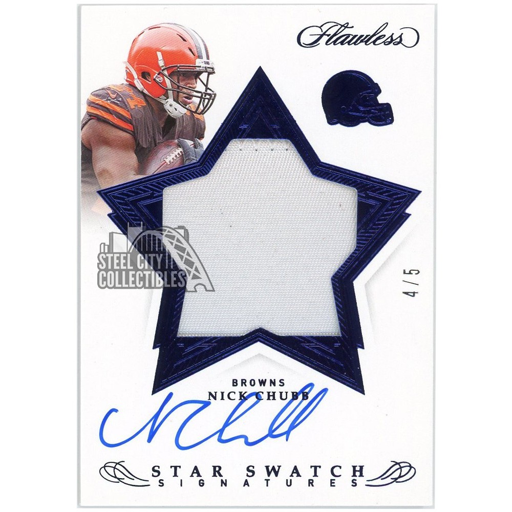 Nick Chubb 2019 Panini Flawless Sapphire Star Swatch Patch