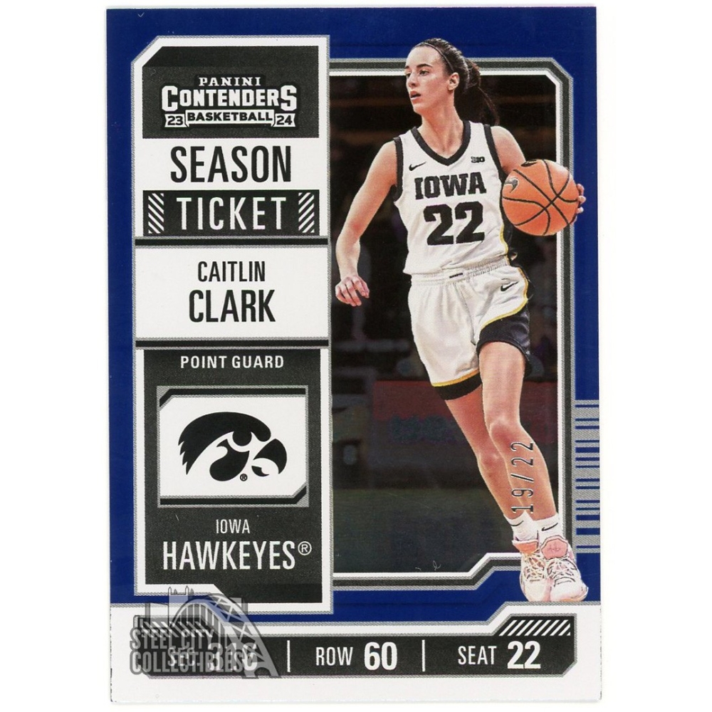 Caitlin Clark 2024 Panini Collection Contenders Blue Rookie Card #CC3 ...