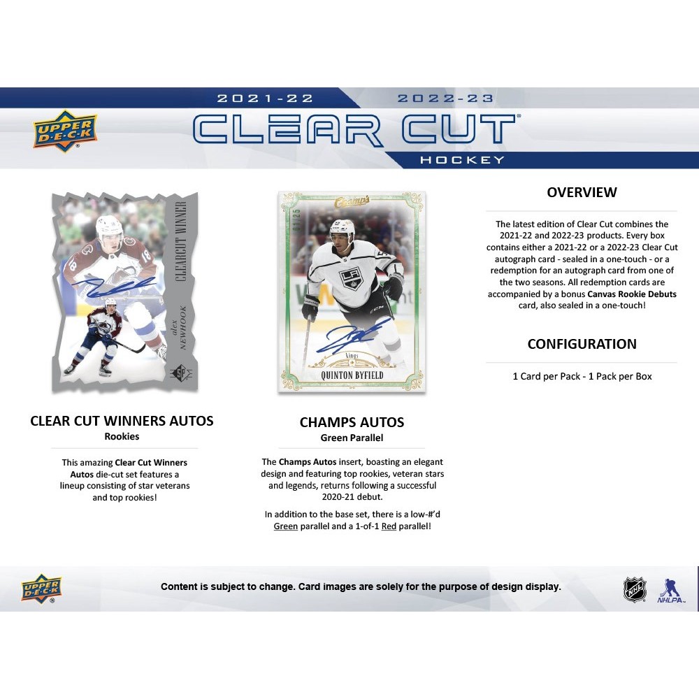 2022-23 Upper Deck Clear Cut Hockey Hobby 30-Box Case