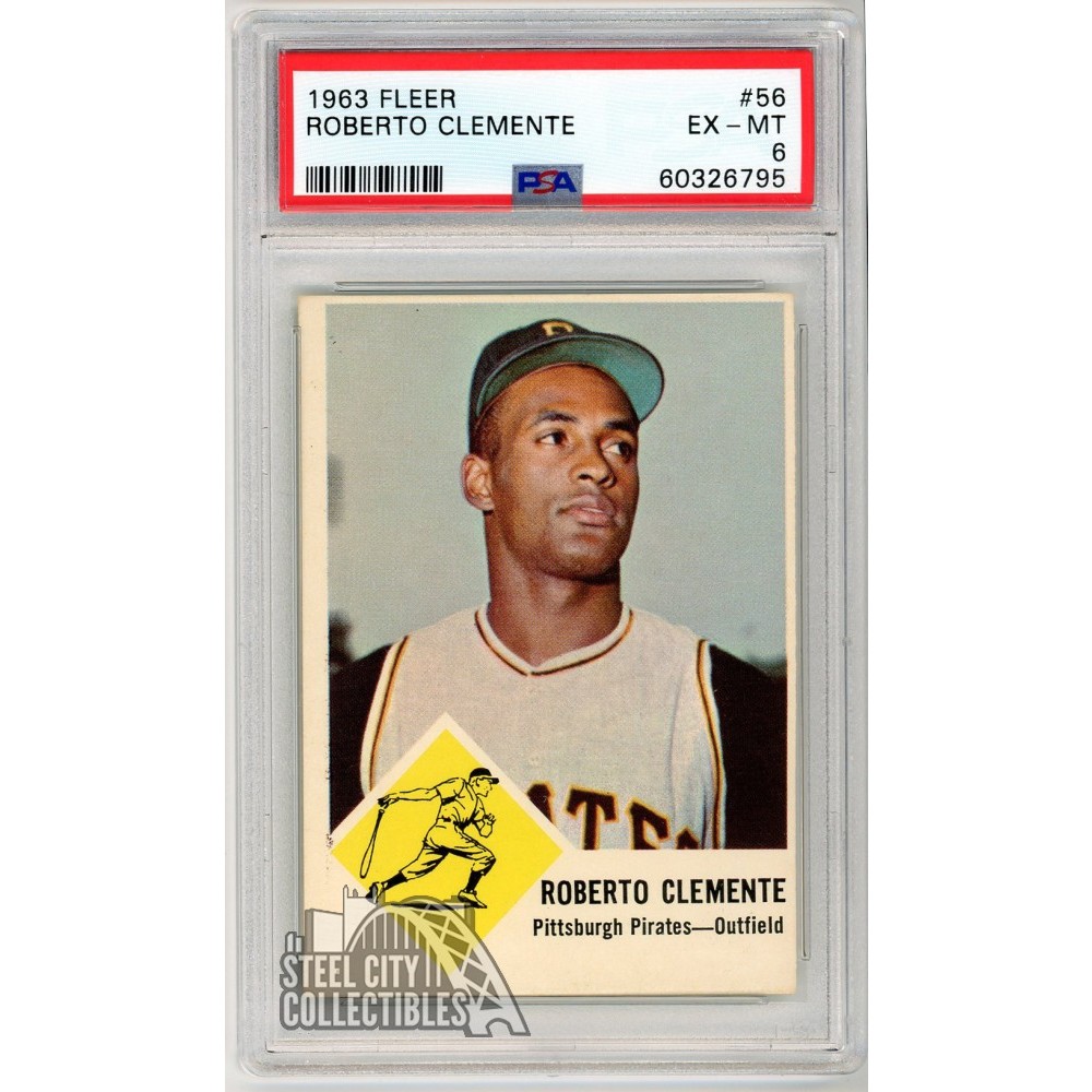 松吉 輝宗 TRiNiDAD COLLECTABLE CARDS Roberto Clemente 1963 Fleer Card #56 PSA 6 EX-MT (795) | Steel