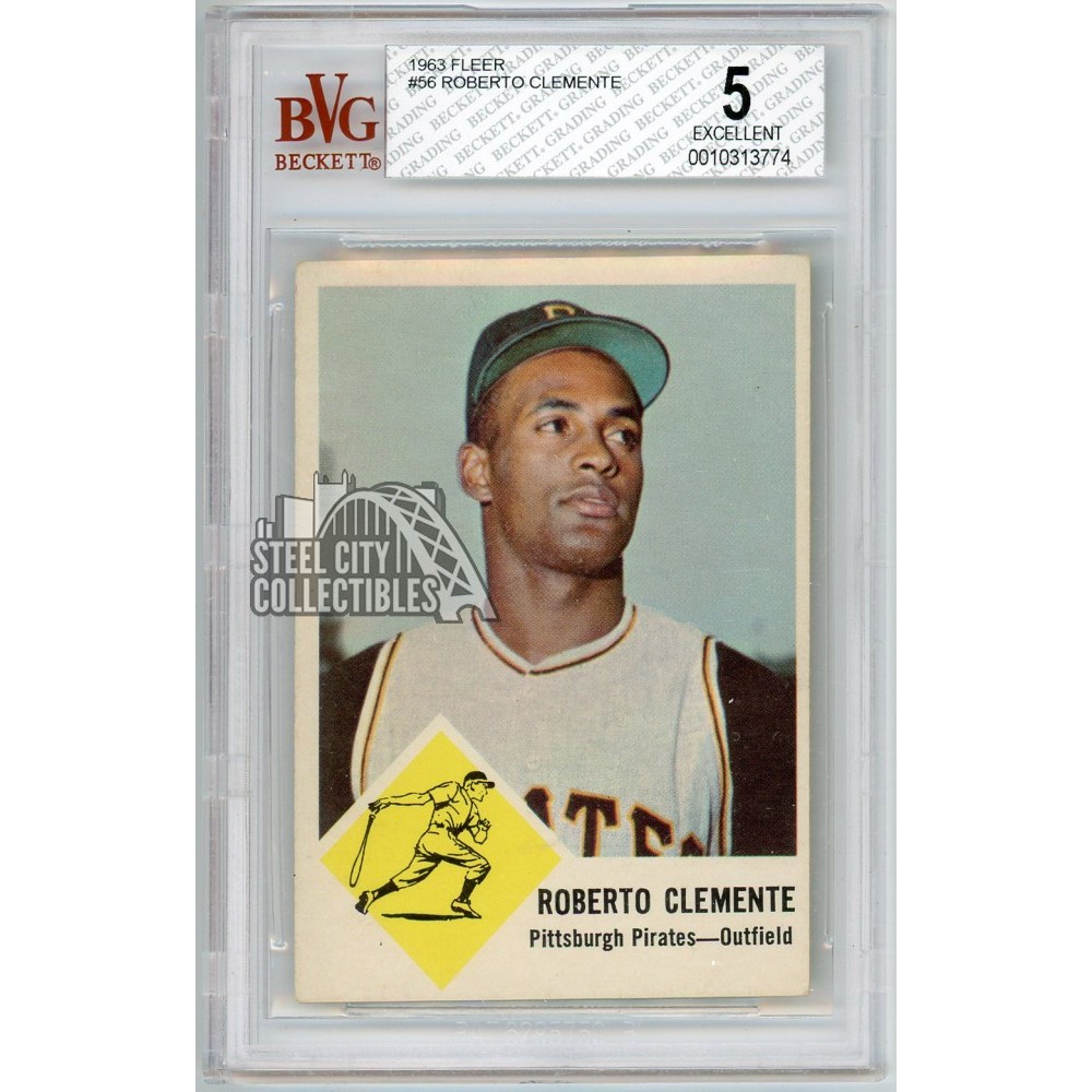 Roberto Clemente 1963 Fleer Baseball Card #56 BVG 5 | Steel City