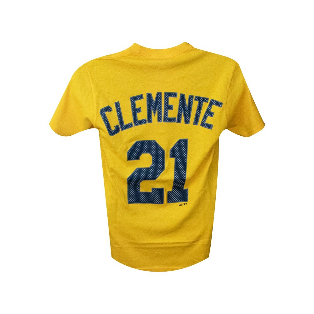 Roberto Clemente Pittsburgh Pirates Majestic Gold Name & Number