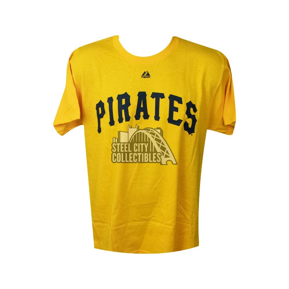 Roberto Clemente Pittsburgh Pirates Majestic Gold Name & Number T-shirt