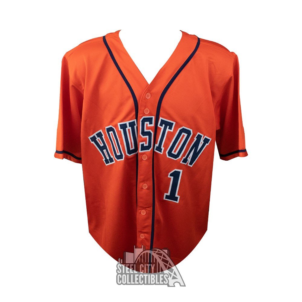 Carlos Correa Autographed Houston Custom Orange Baseball Jersey - BAS COA