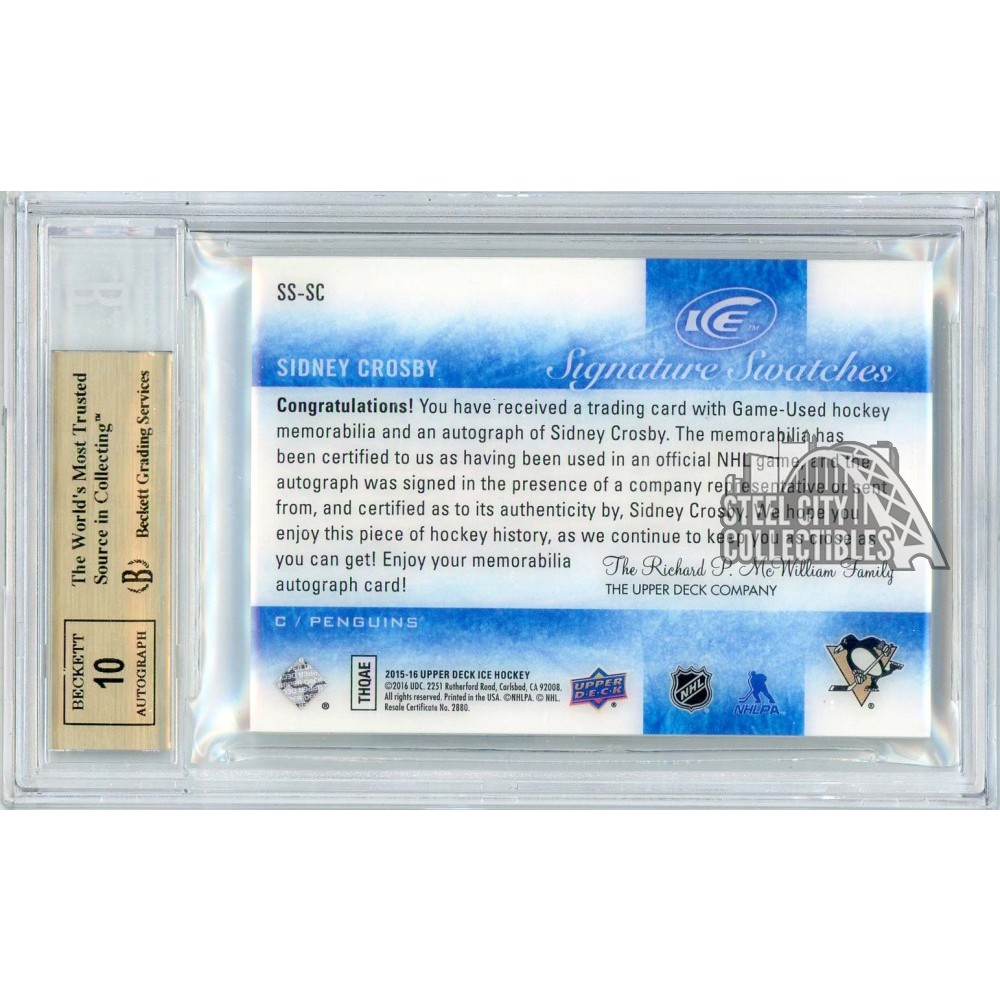 Sidney Crosby 2015-16 Upper Deck Ice Signature Swatches Autograph