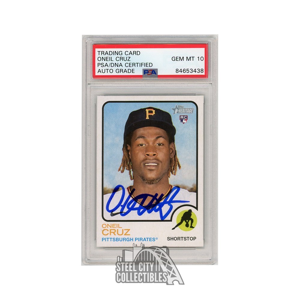 Oneil Cruz 2022 Topps Heritage Autograph Rookie Card 157 PSA/DNA 10