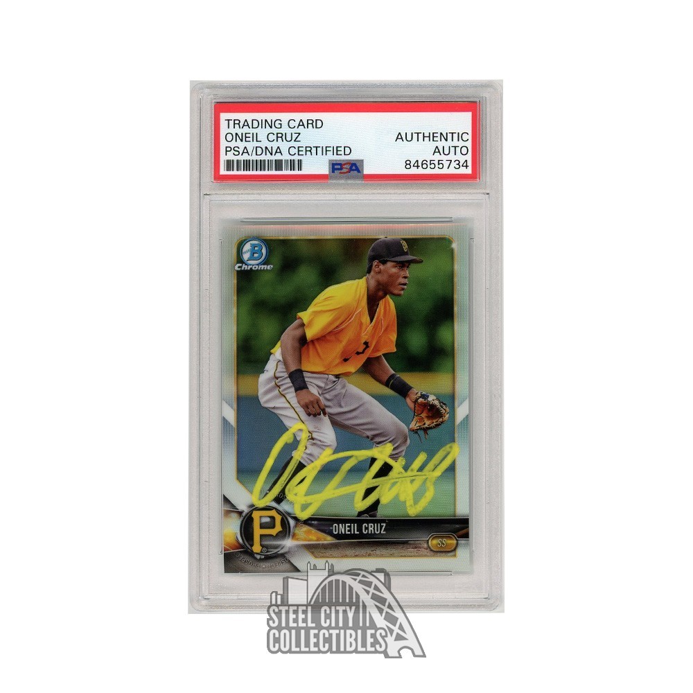 Oneil Cruz 2018 Bowman Draft Chrome Refractor Autograph Card BDC40
