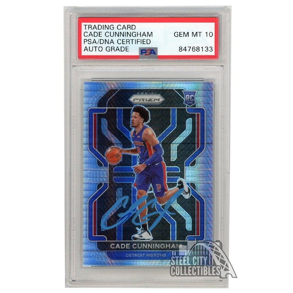 Cade Cunningham 2021-22 Panini Prizm Hyper Autograph RC Card #282 PSA/DNA 10 (Light Blue)