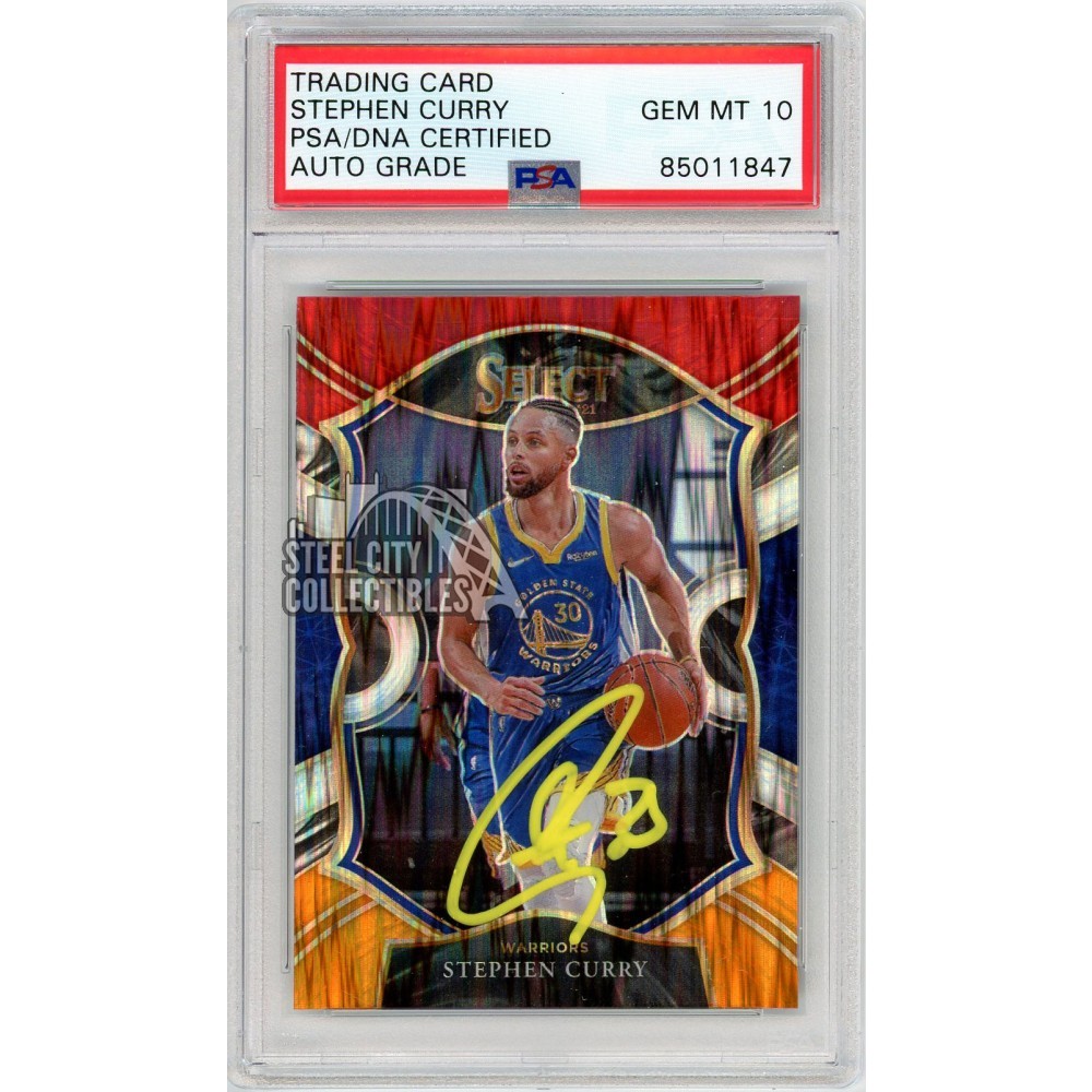 Stephen Curry 2020-21 Panini Select Red White Orange Flash