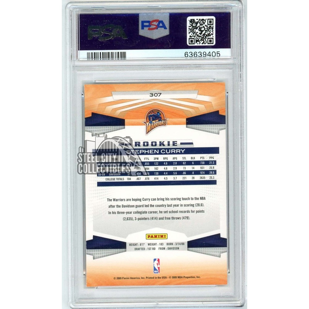 Stephen Curry 2009-10 Panini Autograph Rookie Card #307 PSA 9 PSA