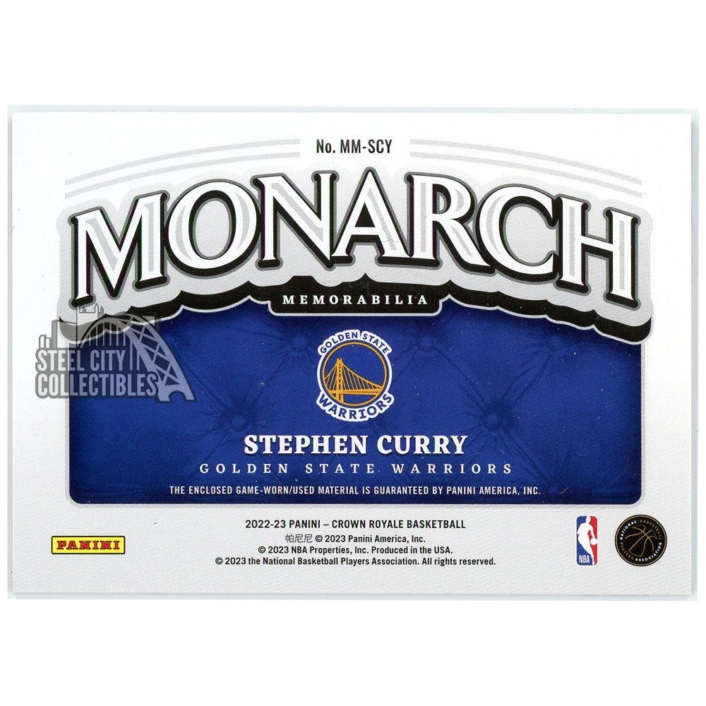 Stephen Curry 2022-23 Panini Crown Royale Monarch Game-Used Jersey 