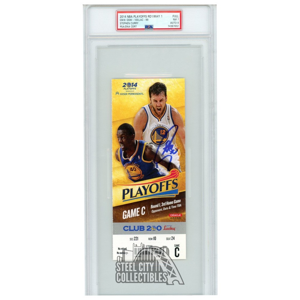 Stephen Curry Autographed 2014 NBA Playoffs Round Game Ticket