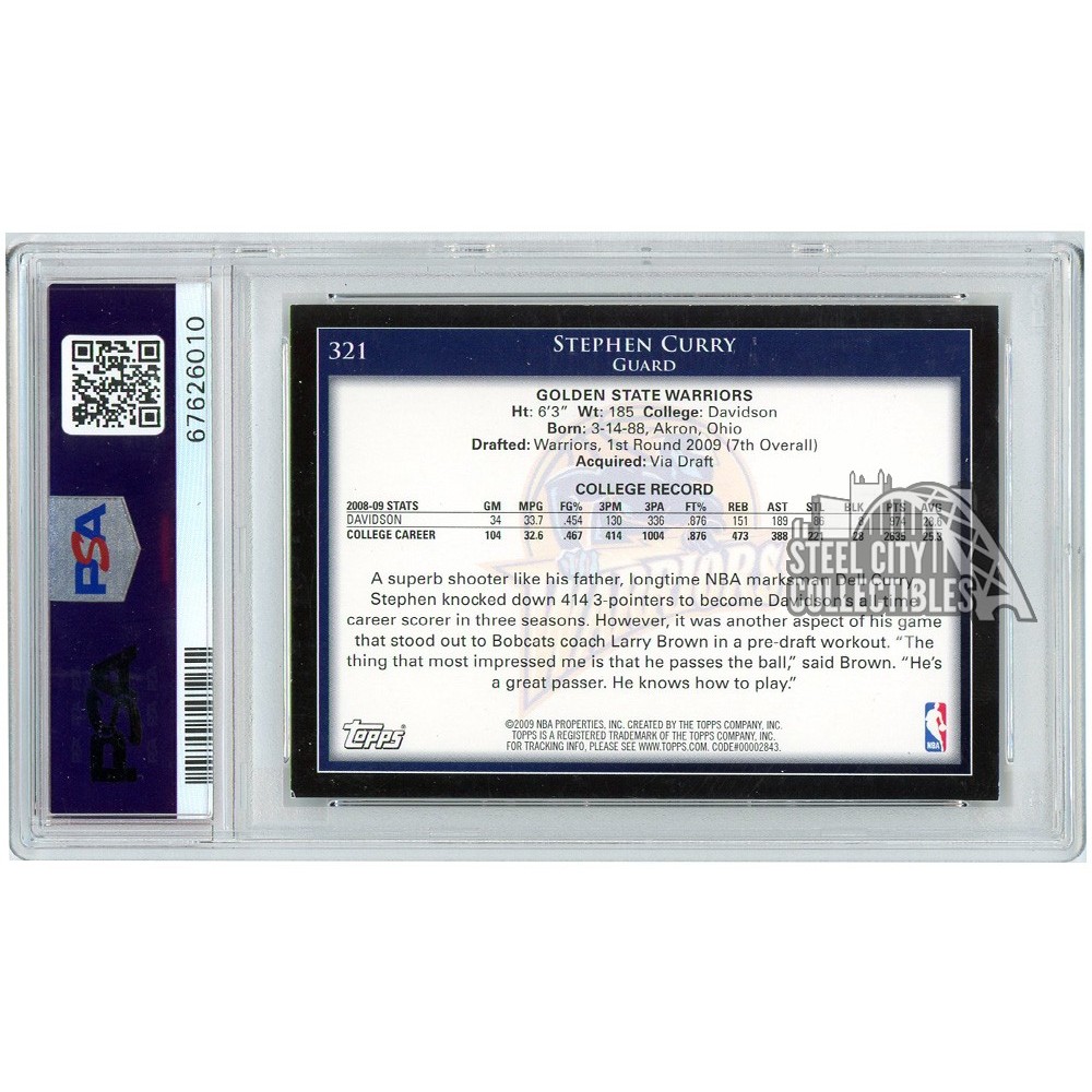 Stephen Curry 2009-10 Topps Autograph 
