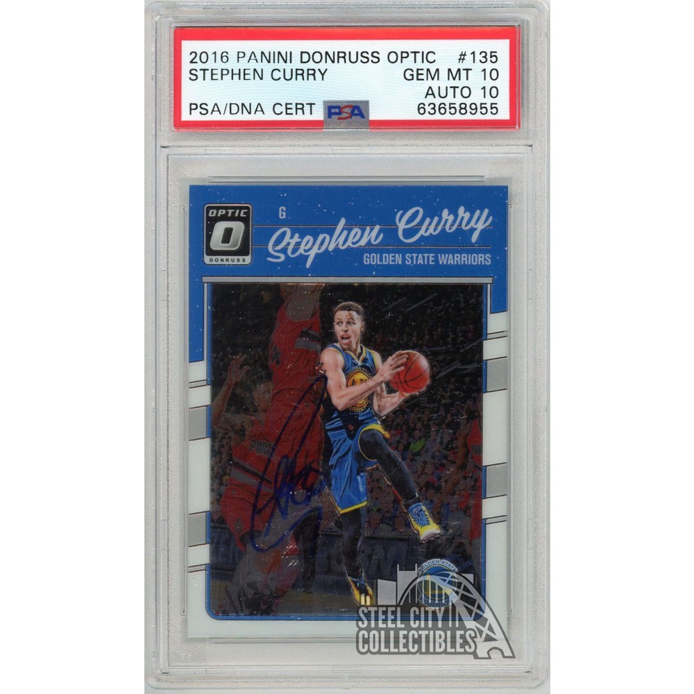 Stephen Curry 2016 Panini Donruss Optic Autograph Card #135 PSA 10