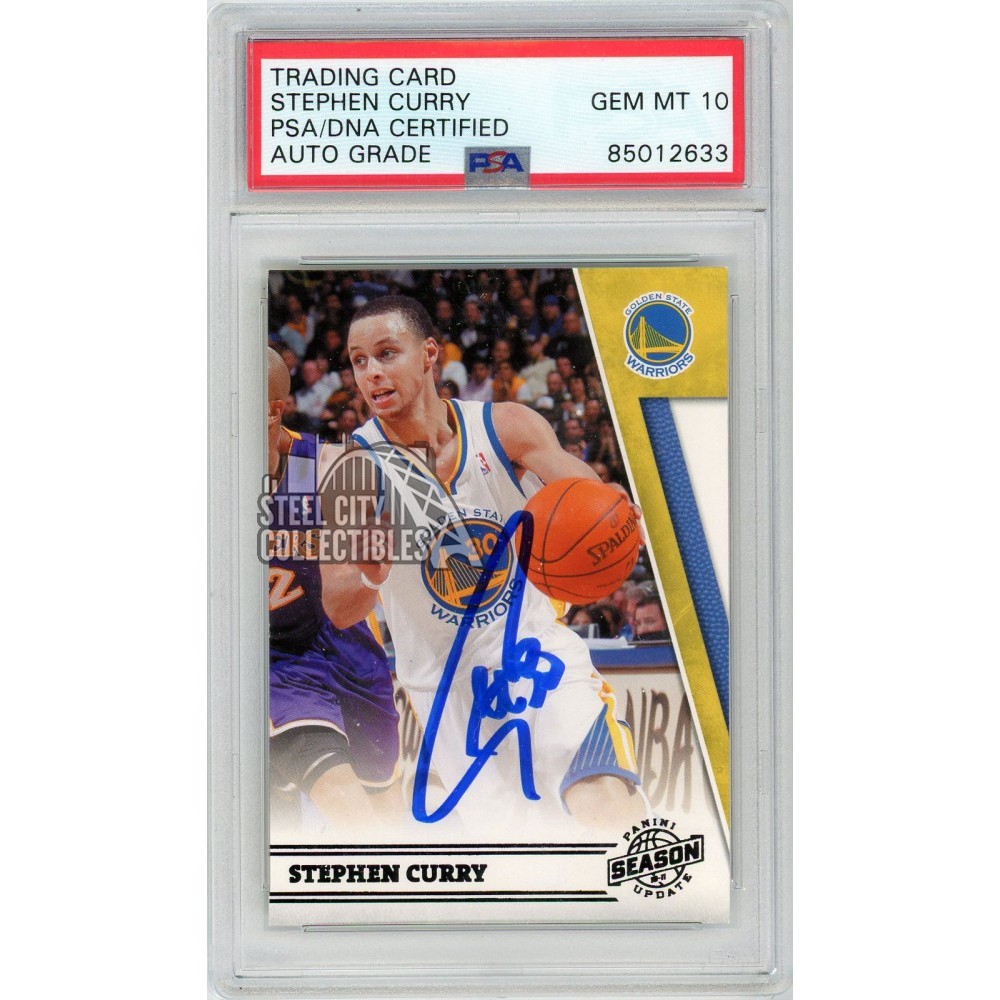 Stephen Curry 2010-11 Panini Season Update Autograph Card #167 PSA