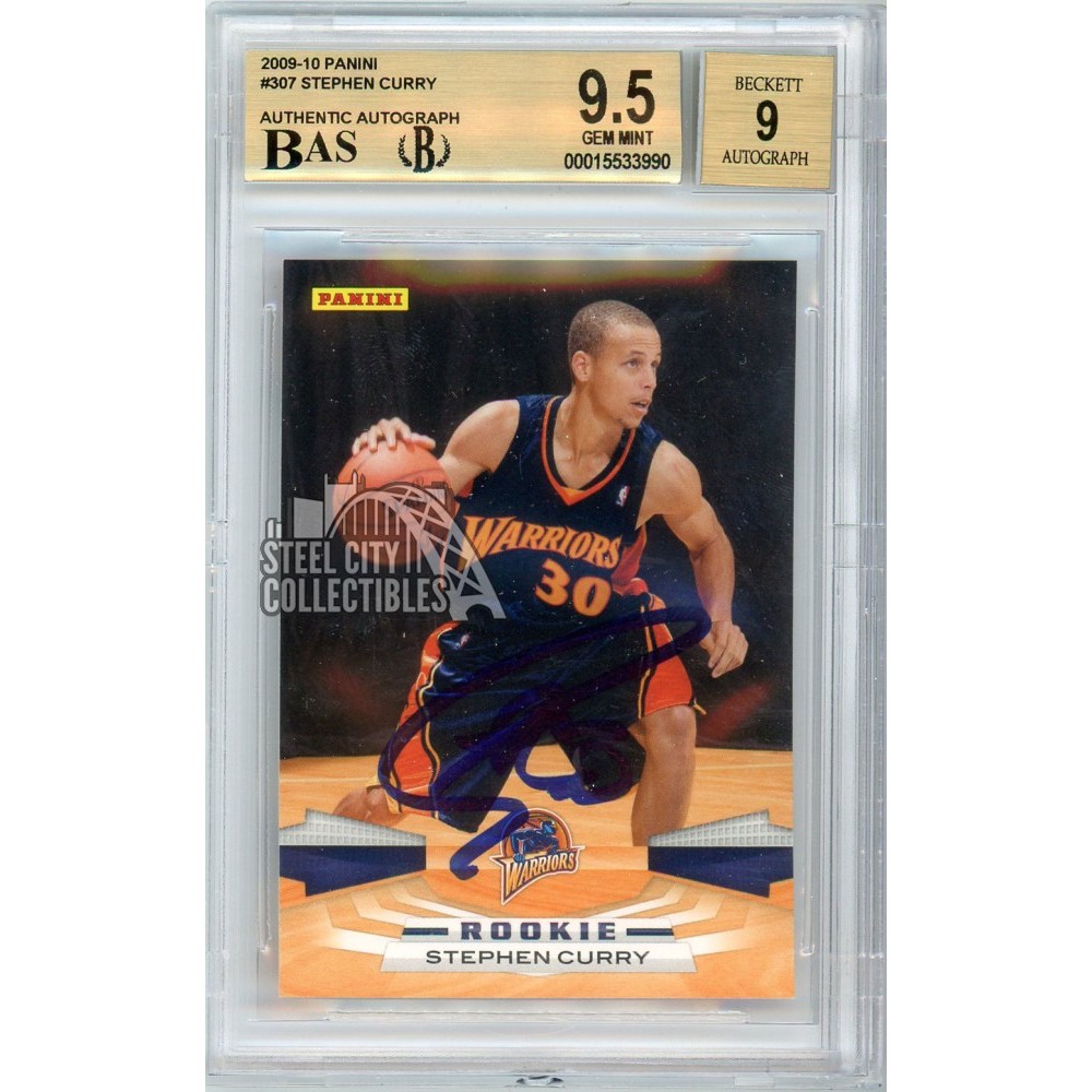 Stephen Curry 2009-10 Panini Autograph Rookie Card #307 BGS 9.5 BAS 9 ...