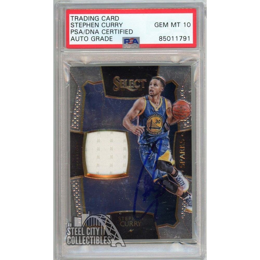 Stephen Curry 2015-16 Panini Select Sparks Jersey Autograph Card