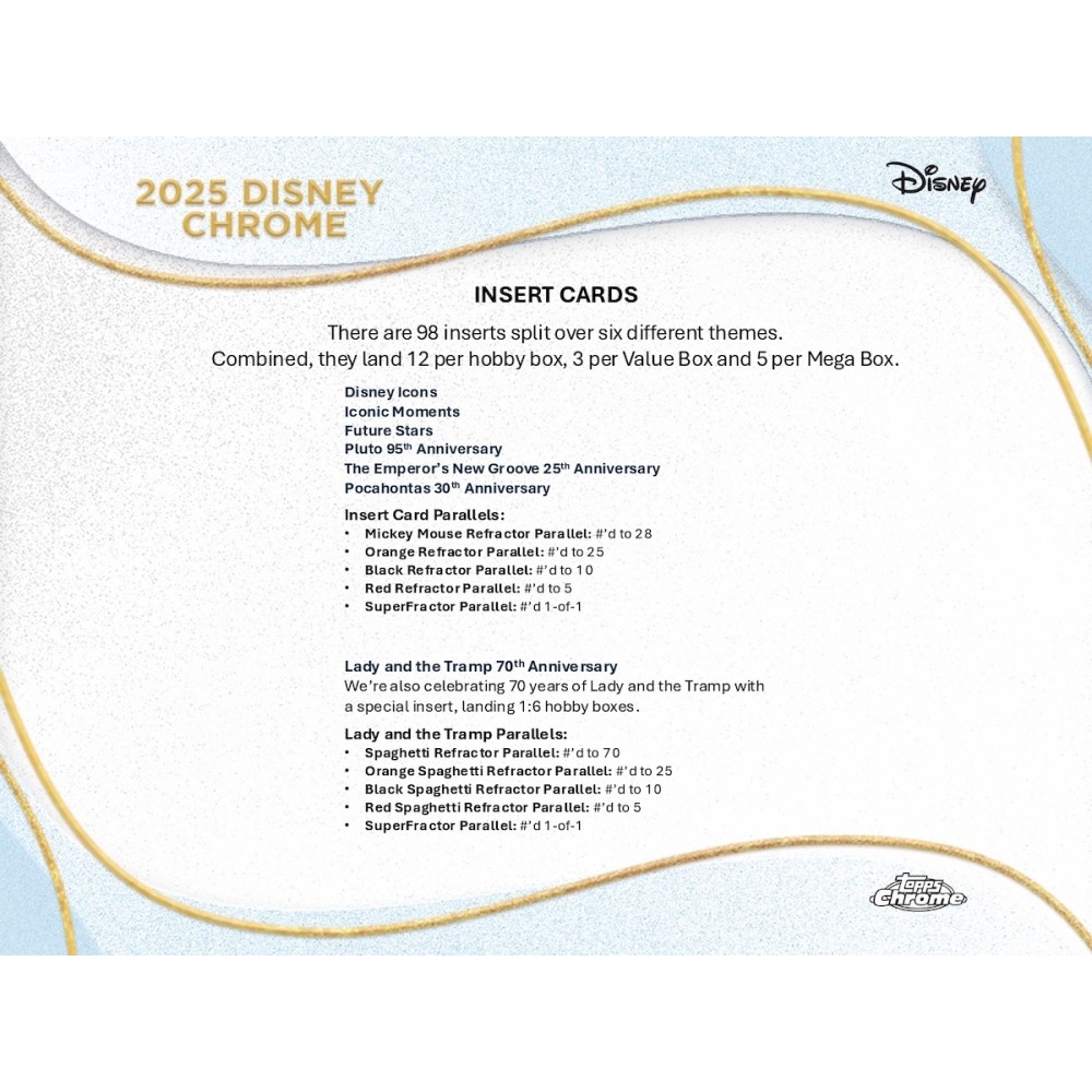2025 Topps Chrome Disney Hobby Box, Collectible Baseball Trading Cards with Autographs and Sketches 2025 Topps Chrome Disney Hobby Box, Collectible Baseball Trading Cards with Autographs and Sketches