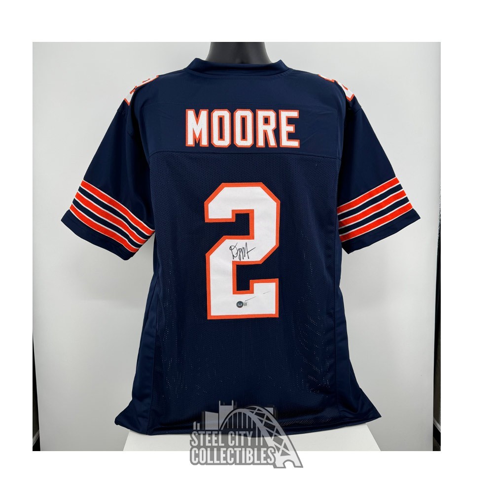 DJ Moore Autographed Chicago Navy Custom Football Jersey BAS