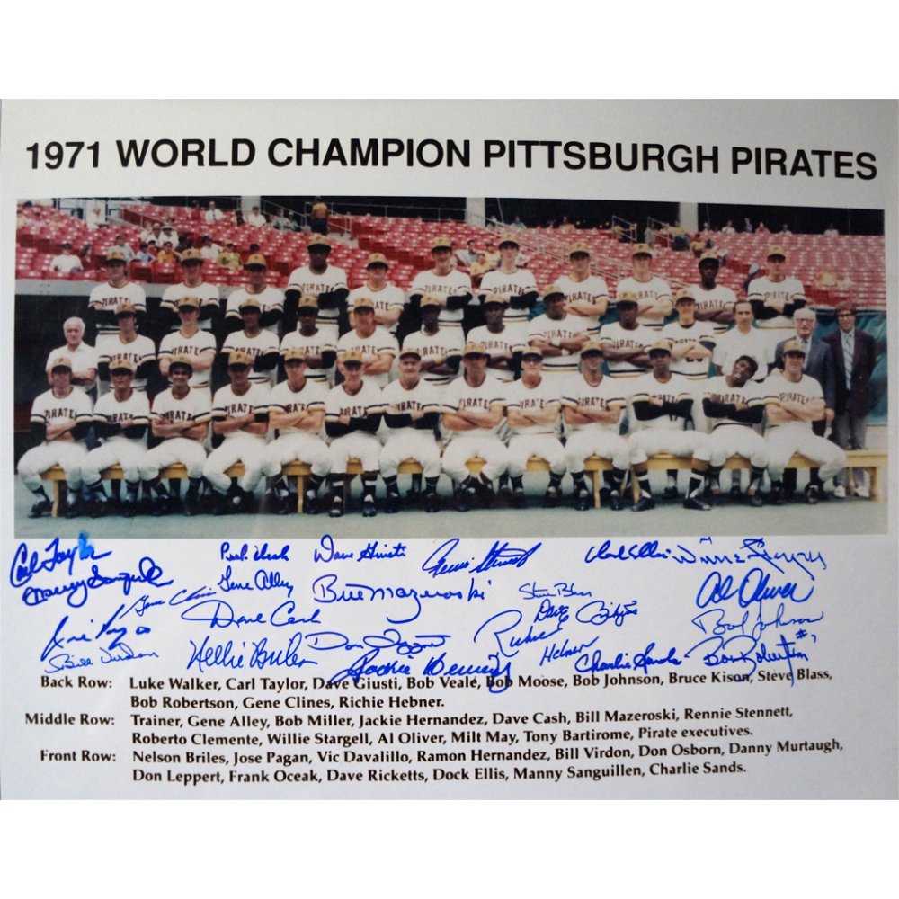 1971 Pittsburgh Pirates Champions Autographed 16x20 Team Photo