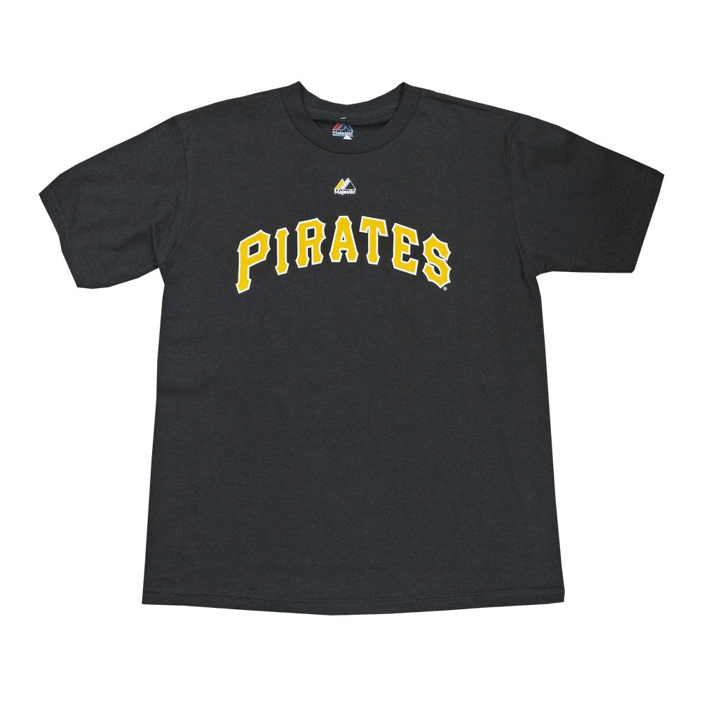 Pittsburgh Pirates Majestic MLB Youth Wordmark Black T-Shirt | Steel ...