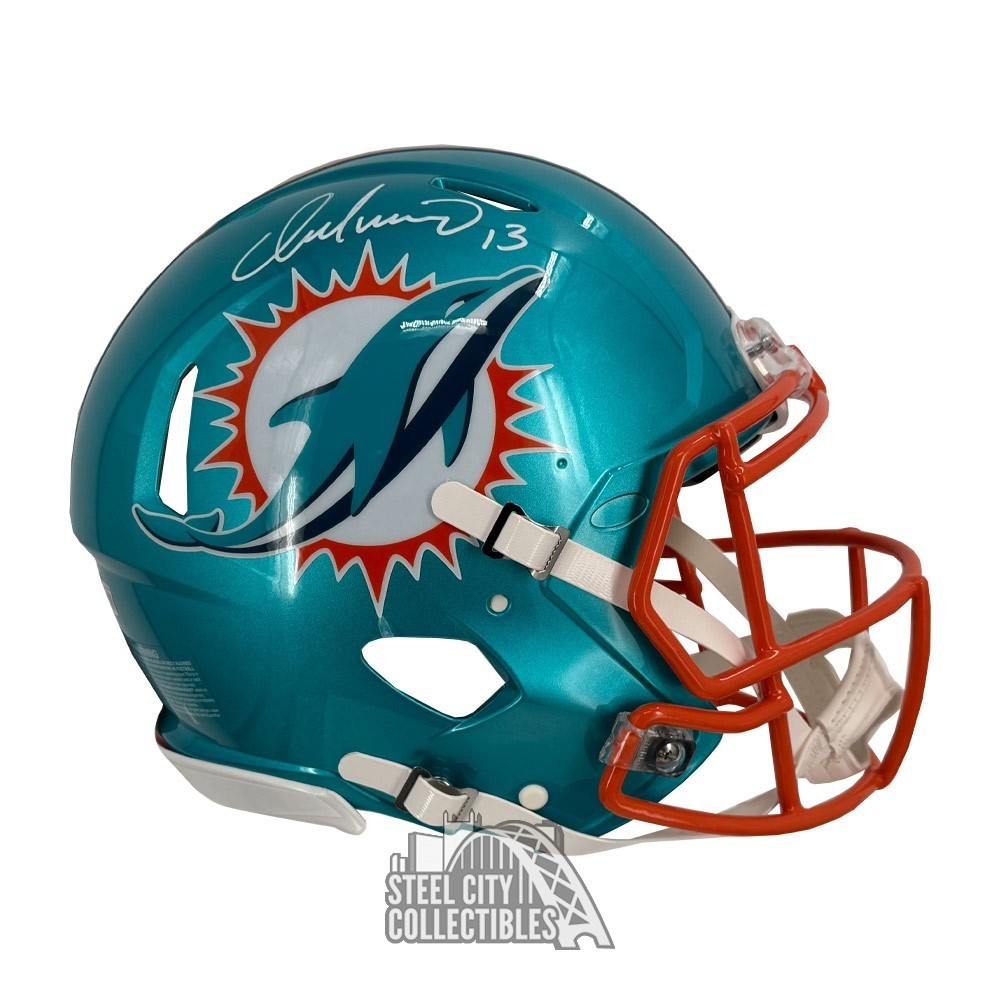 dan marino signed football helmet Miami Dolphins VSR4 Authentic Mini Beckett 44279 Featuring eye Dan Marino Autographed Miami Dolphins