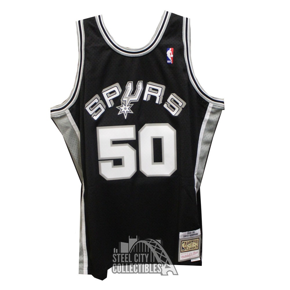 David Robinson Autographed Spurs Black Authentic Mitchell & Ness