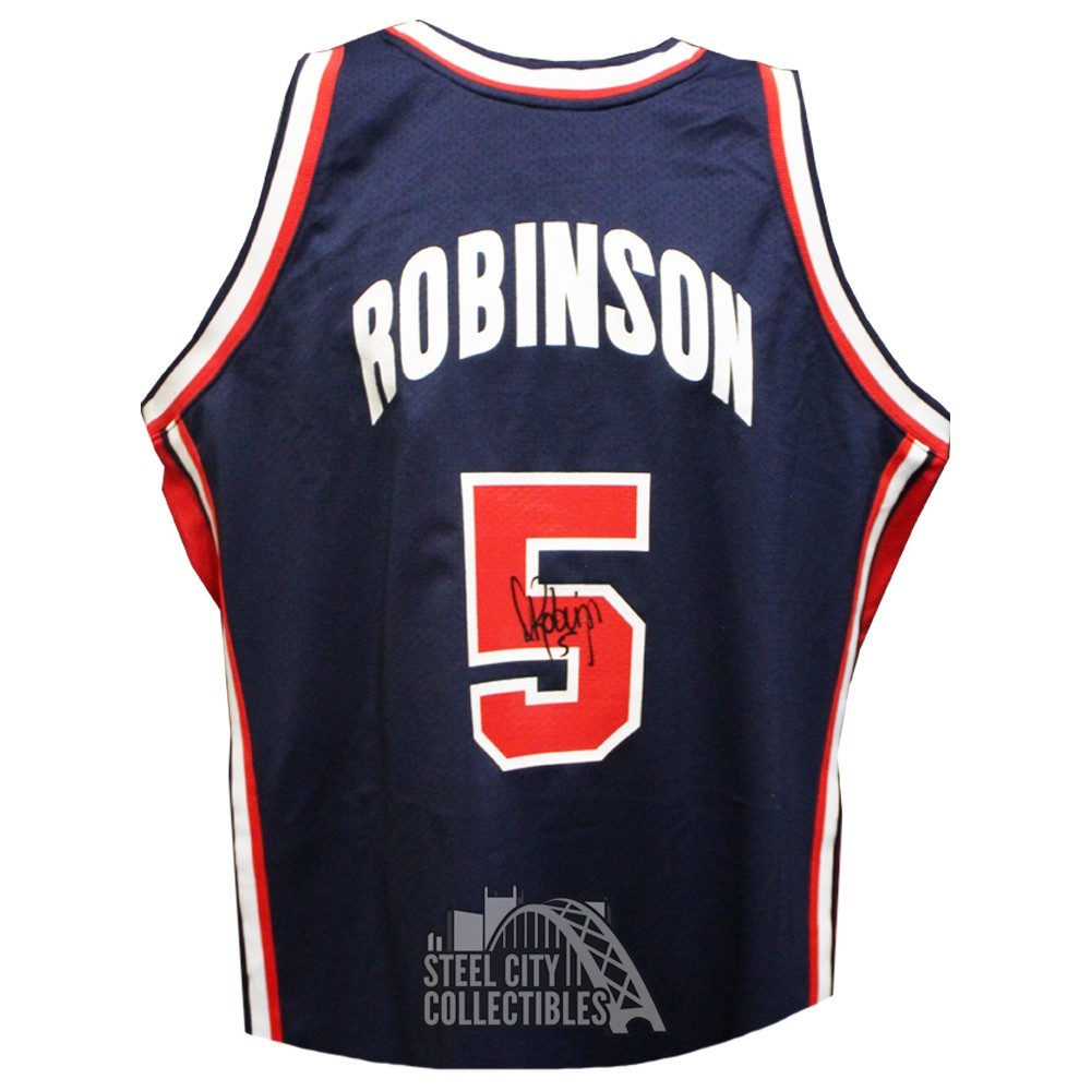 David Robinson Autographed Team USA Mitchell & Ness Basketball Jersey - BAS