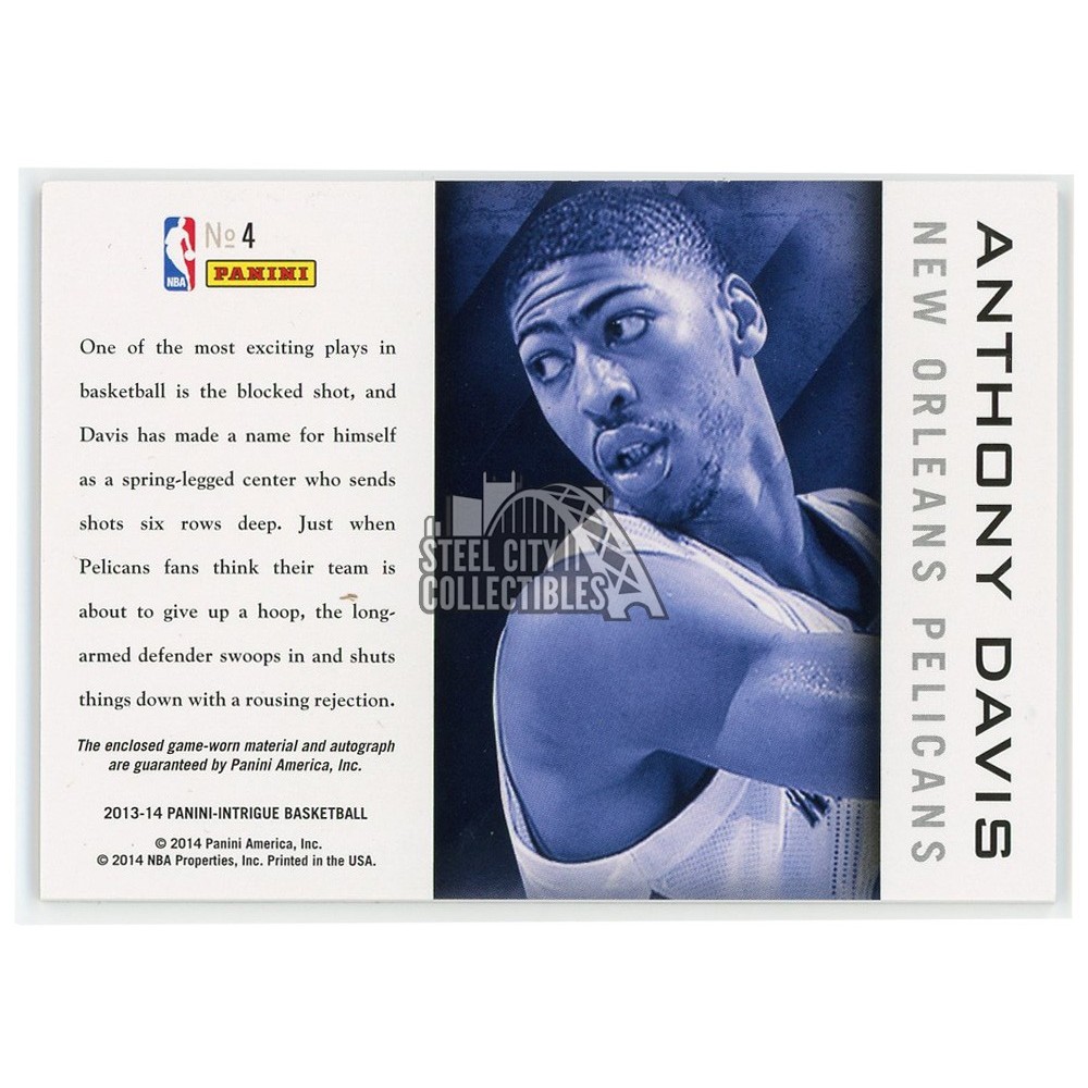 Anthony Davis 2013-14 Panini Intrigue Patch Autograph Card