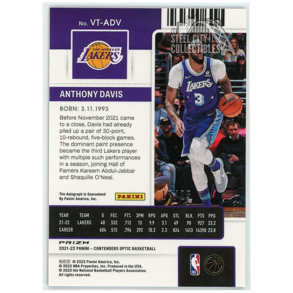 ANTHONY DAVIS 25シリ サイン カード ONE AND ONE Anthony Davis | ARENA CLUB