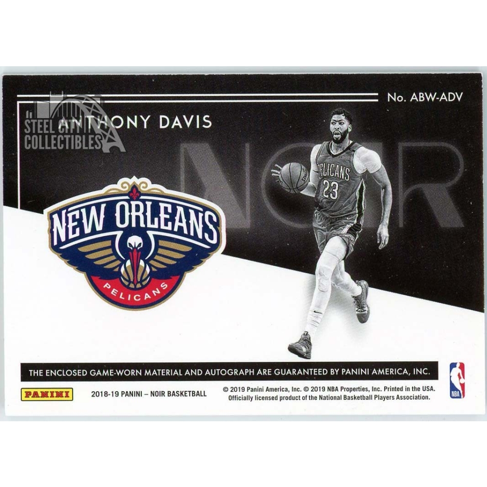 Anthony Davis 2018-19 Panini Noir NBA Logo Tag Patch Autograph