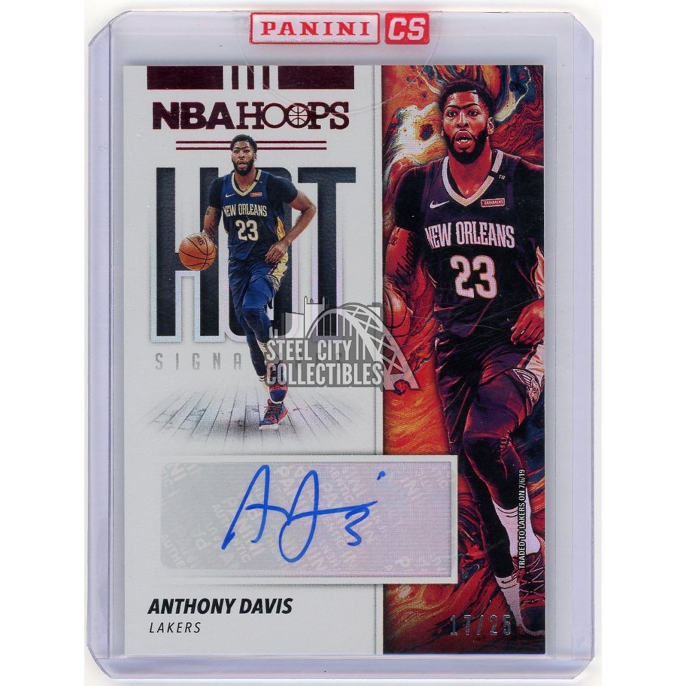 Anthony Davis 2019-20 Panini Hoops Hot Signatures Autograph Card