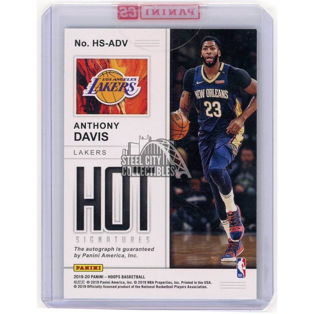 Anthony Davis 2019-20 Panini Hoops Hot Signatures Autograph Card
