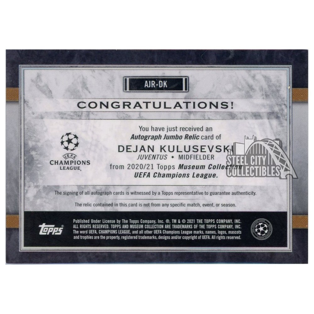 Dejan Kulusevski 2020-21 Topps Museum Collection UEFA