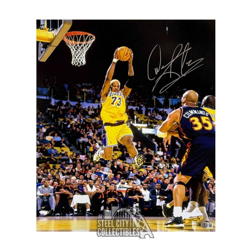 【第1位獲得！】 Rodman Dennis Autographed Photo 16x20 Lakers Angeles Los スポーツ