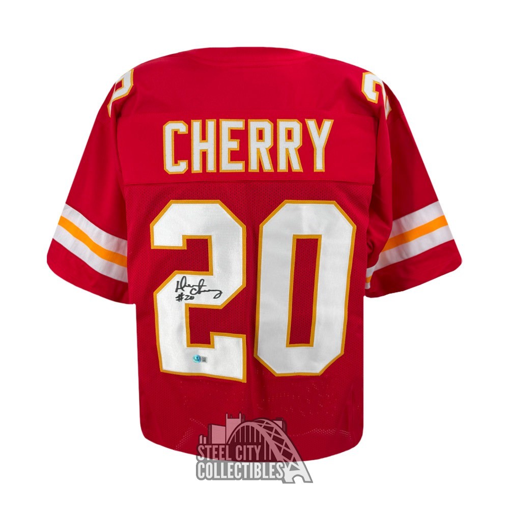Deron Cherry Autographed Kansas City Custom Red Football Jersey BAS