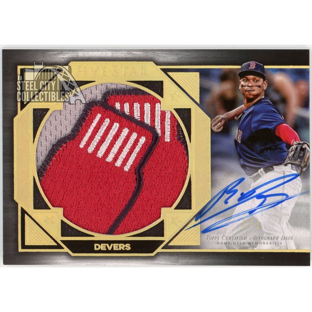 Rafael Devers 2022 Topps Five Star Red Sox Logo Patch Autograph