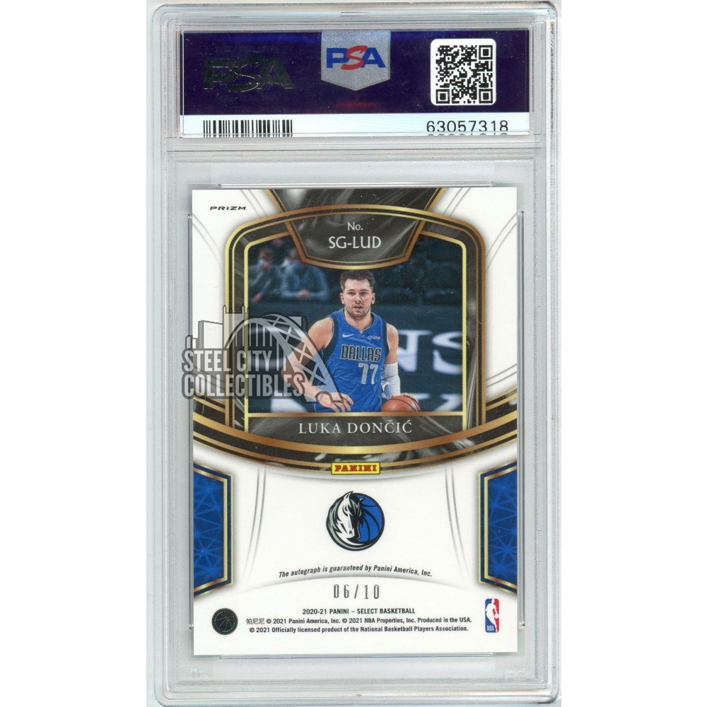 Luka Doncic 2020-21 Panini Select Neon Purple Pulsar Autograph